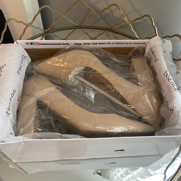 Ada Faye pointed toe block heel in nude - Picture 10 of 10